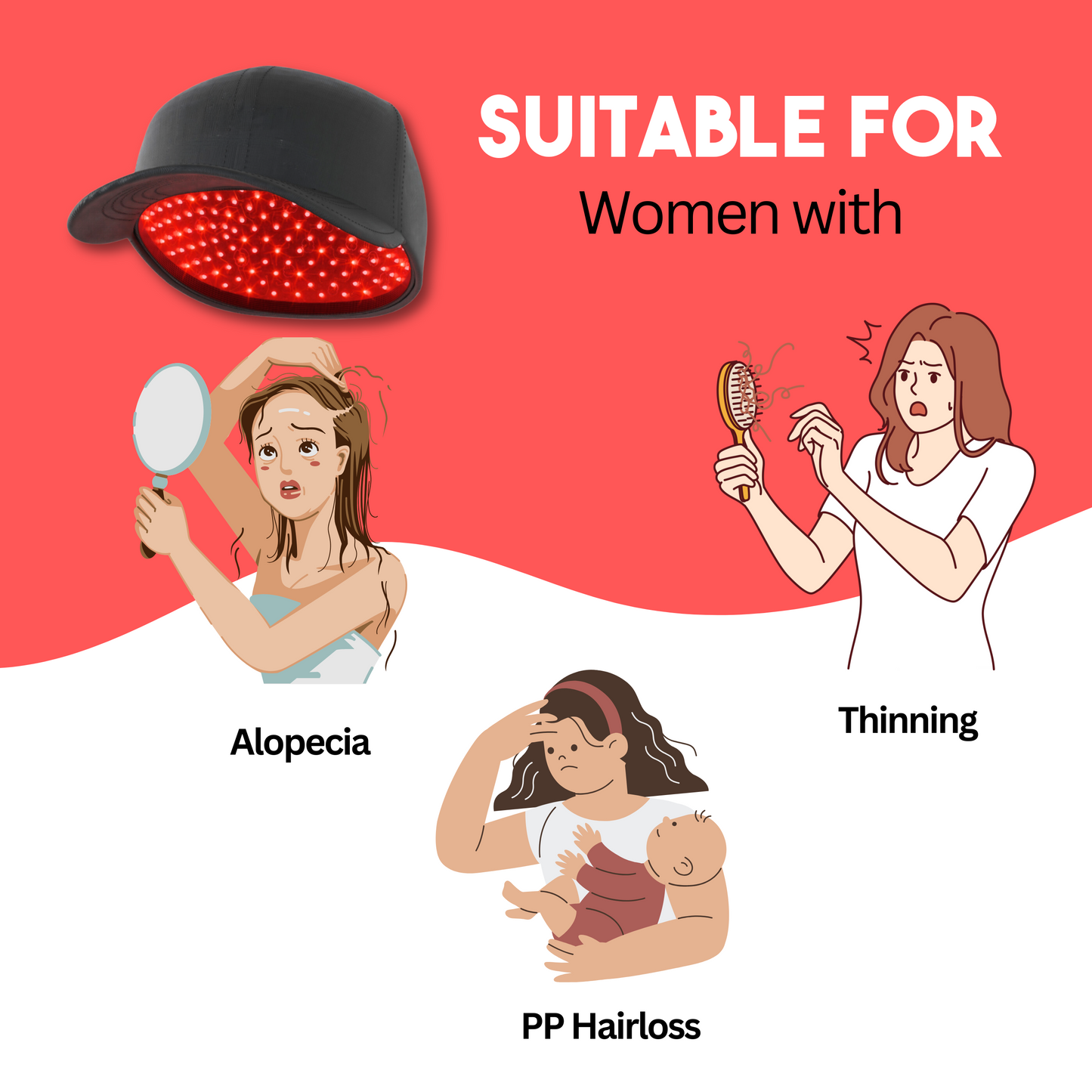 ReGrow X™ - Advanced Red Light Therapy for Postpartum Hairloss | Drug-Free, Safe & Natural