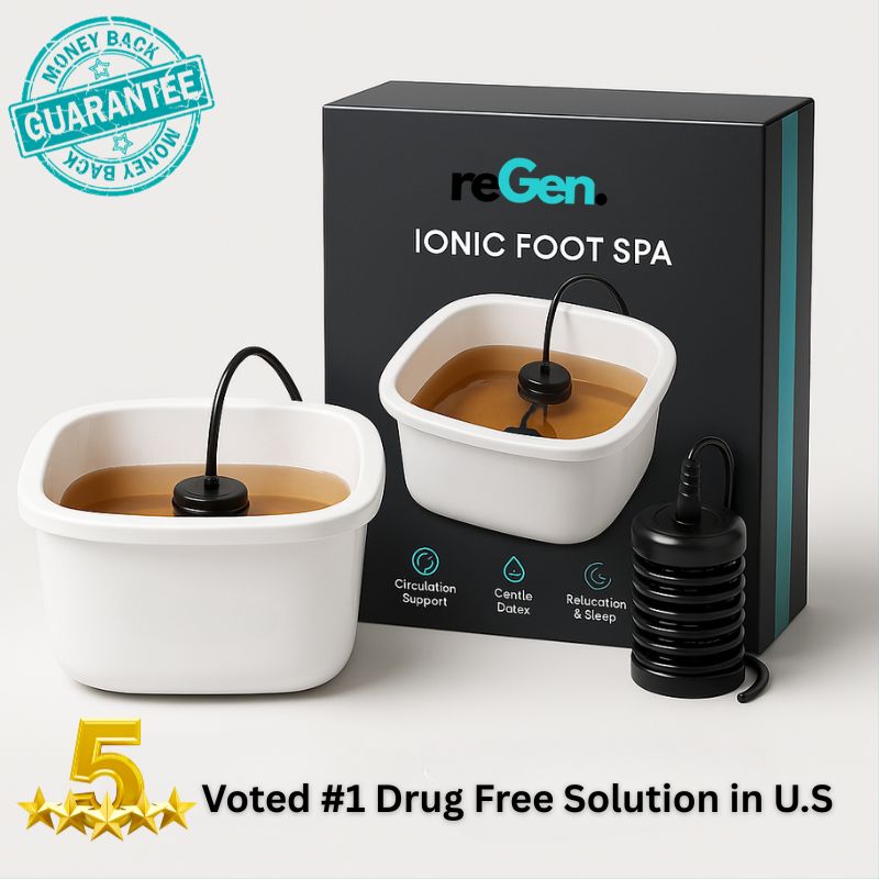 Regen Detoxis™ Detox Foot Bath – Deep Foot Detox Cleanse, Circulation & Pain Relief, Stress Reduction & Better Sleep